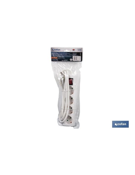 Base Múltiple 4t. 1,4m Cable con Int. (16a-250v)