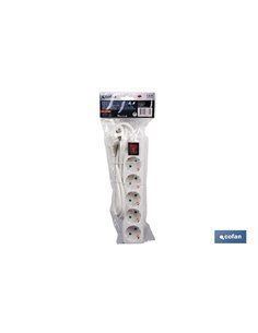 Base Múltiple 5t. 1,4m Cable con Int. (16a-250v) 2