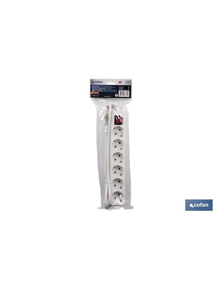 Base Múltiple 6t. 1,4m Cable con Int. (16a-250v)