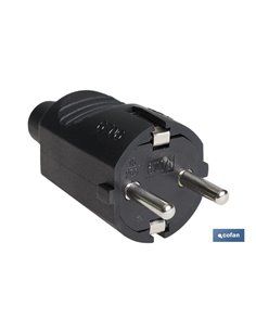 Plugue bipolar de borracha preta (16a-250v) 2