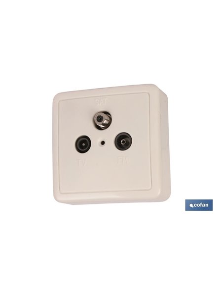 Base Antena Superficie 2 Tomas + Satelite