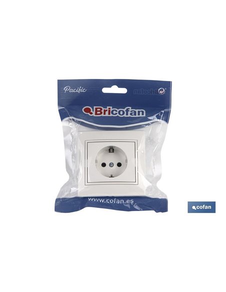 Base Enchufe Bipolar Empotrar Modelo Pacific 16a (Bl)