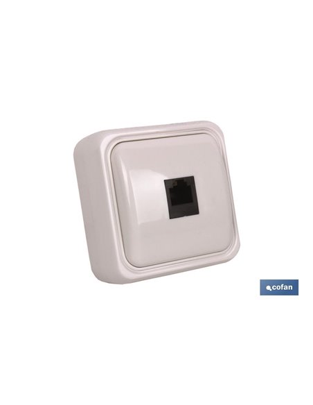Base Telefono Rj11 Superficie Blanco Modelo Atlantis