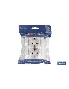 Base Doble Bipolar Modelo Pacific 16a250v Con Obturador Y Embornamiento Por Tornillo 2