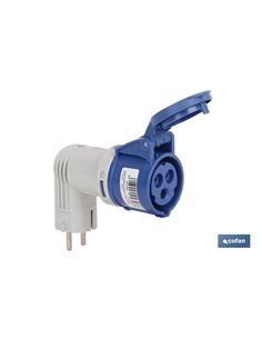 Adaptador Industrial 16a 230v Ip44 Clavija Schuko