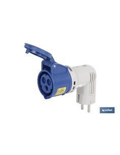 Adaptador Industrial 16a 230v Ip44 Clavija Schuko 2
