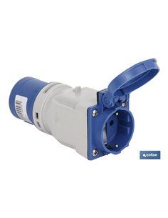 Adaptador Industrial Plug-Base Schuko Ip44 16a 230v