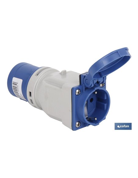 Adaptador Industrial Clavija-Base Schuko Ip44 16a 230v