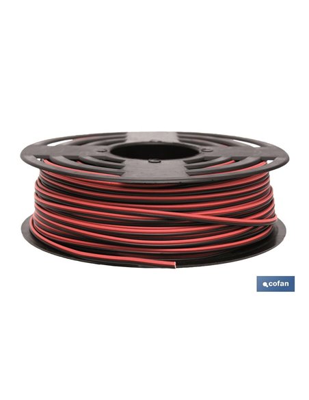 Rollo 100m Cable Paralelo Rojo/Negro (2x1,5)