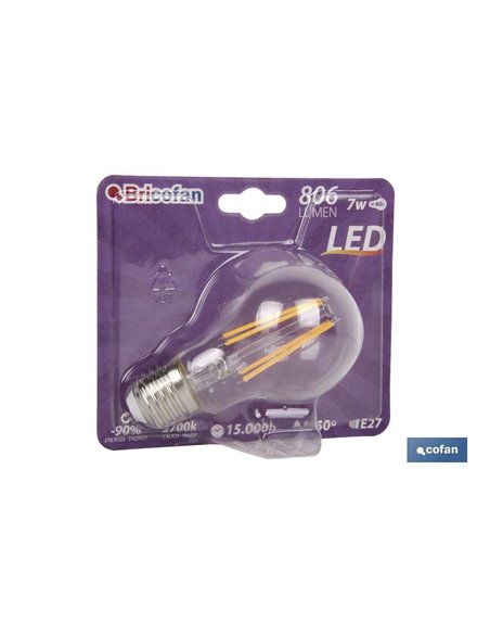 Lâmpada Led de Filamento Clássico E27 7w 806lm 2700k
