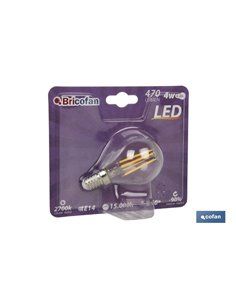 Bombilla Led Esferica Filamento E14 4w 470lm 2700k 2