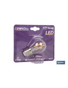 Bombilla Led Esferica Filamento E27 4w 470lm 2700k 2