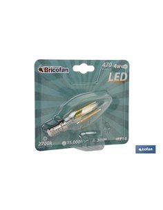 Bombilla Led Vela Filamento E14 4w 470lm 2700k 2