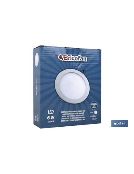 Downlight embutido branco 6w Ø120 mm