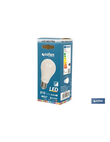 Bombilla Clasic Sensor Luz E27 9.5w 806lm 4000k