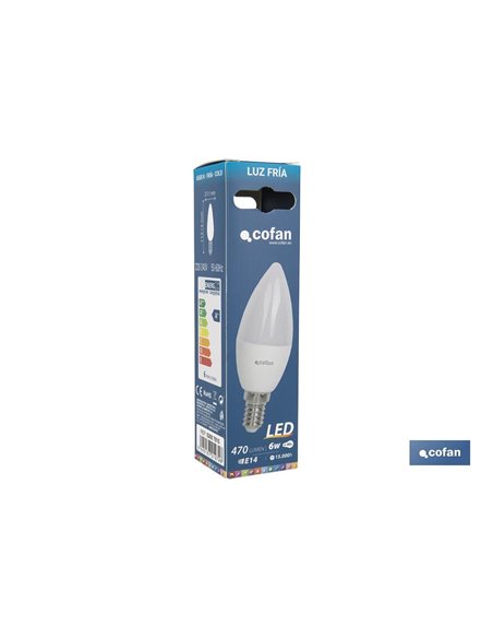 Bombilla Led 8w Vela E14 220º 810lm 4000k
