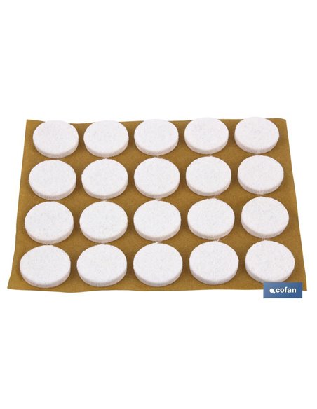 Blíster De 2x20 Uds. Fieltro Blanco Redondo 17x3 Mm