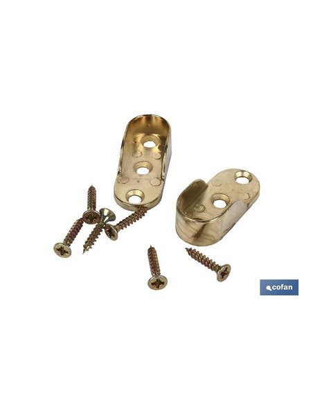 Blíster De 2 Uds. Soporte Latonado Para Barra De Armario