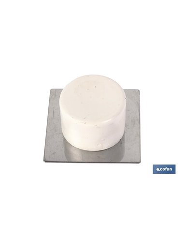 Rolha adesiva bege de 2 unidades com base de aço inoxidável. 40x40