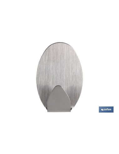 2 Uds Colgador Autoadh. Oval Inox Grande