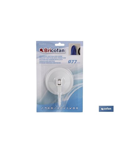 1 Ud Colgador Ventosa Cierre Seguridad Ø77mm