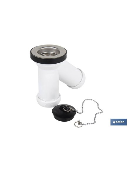 Sifón Y Compacto Con Salida Ø32-40 Y Válvula Lavabo-Bidé Ø70