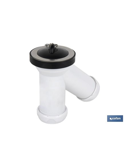 Sifón Y Compacto Con Salida Ø32-40 Y Válvula Lavabo-Bidé Ø70