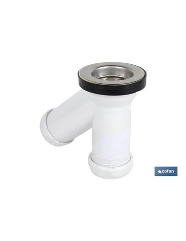 Sifón Y Compacto Con Salida Ø32-40 Y Válvula Lavabo-Bidé Ø70