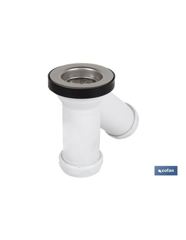 Sifón Y Compacto Con Salida Ø32-40 Y Válvula Lavabo-Bidé Ø70