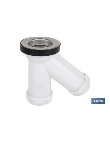 Sifón Y Compacto Con Salida Ø32-40 Y Válvula Lavabo-Bidé Ø70