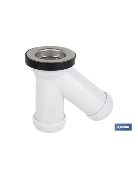 Sifón Y Compacto Con Salida Ø32-40 Y Válvula Lavabo-Bidé Ø70