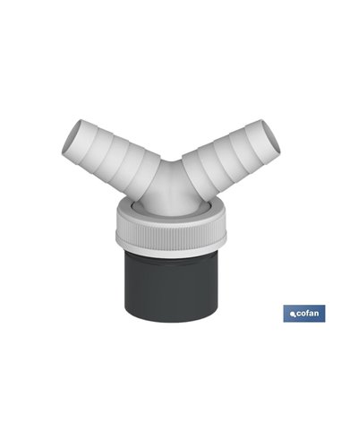 Conexión Pvc Ø40 Mm Con Doble Toma Auxiliar Para Electrodomésticos