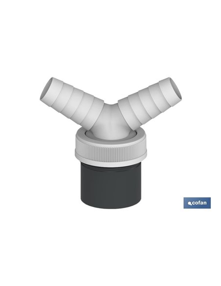 Conexión Pvc Ø40 Mm Con Doble Toma Auxiliar Para Electrodomésticos
