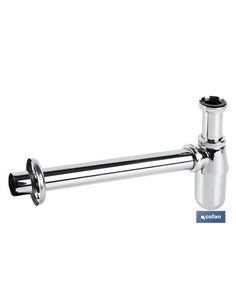 Sifón Botella Cromado Salida Ø32-40 330 Mm Y Racor 1 1/4 2