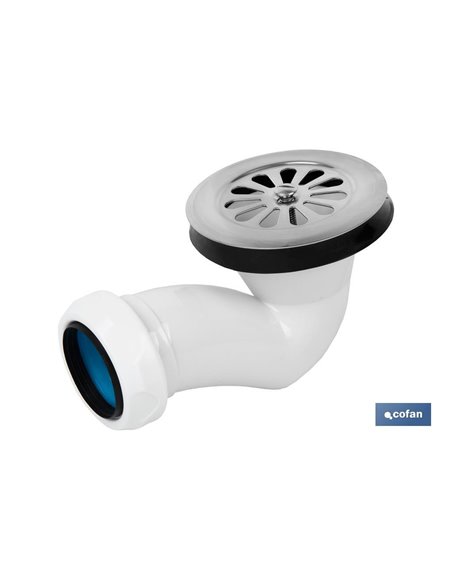 Válvula Sifónica Plato De Ducha Ø60 Con Salida Ø32-40 Y Rejilla Inox.