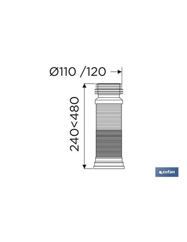 Manguito De Conexión Extensible Para Inodoro Ø110 - 120 Mm