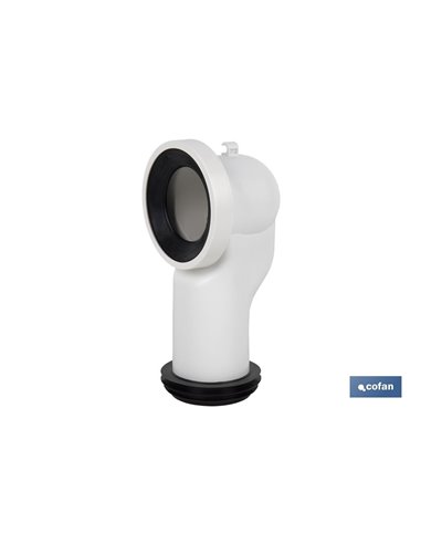 Manga de conexão angular 90° para sanita com borda de borracha Ø110 mm