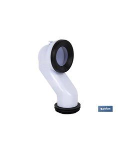 Manga de conexão angular 45° para sanita com borda de borracha Ø110 mm 2