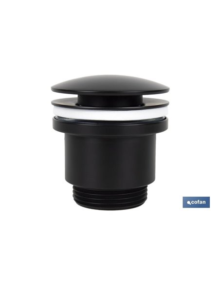 Válvula Click-Clack Negra Con Tapón Grande Ø63 Mm
