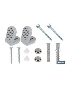 Conjunto de parafusos de fixação de vaso sanitário e suporte horizontal de nylon