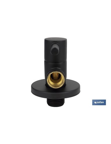 Válvula De Escuadra 1/2 X 1/2 Modelo Lux Negra