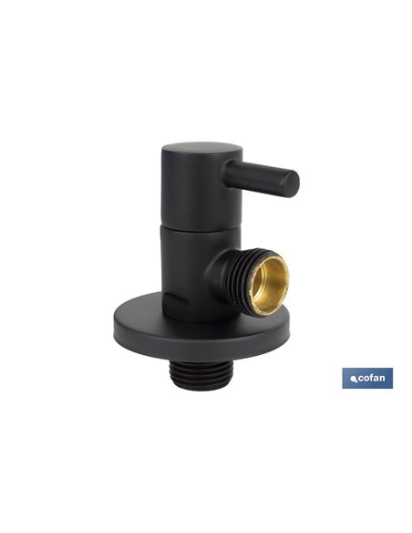 Válvula De Escuadra 1/2 X 1/2 Modelo Lux Negra
