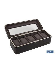 Caja Guarda Relojes 6 Uds Piel Marrón 2