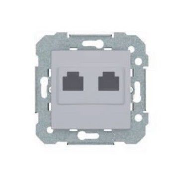 Adaptador para dos tomas RJ11 o RJ45 BJC Viva plata 23682-2PL