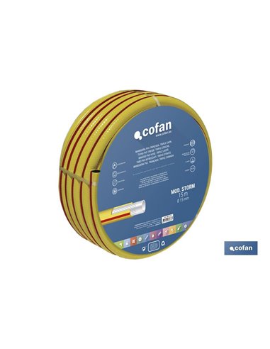 Manguera Pvc Modelo Storm 3c Trenzada Ø19x25 M