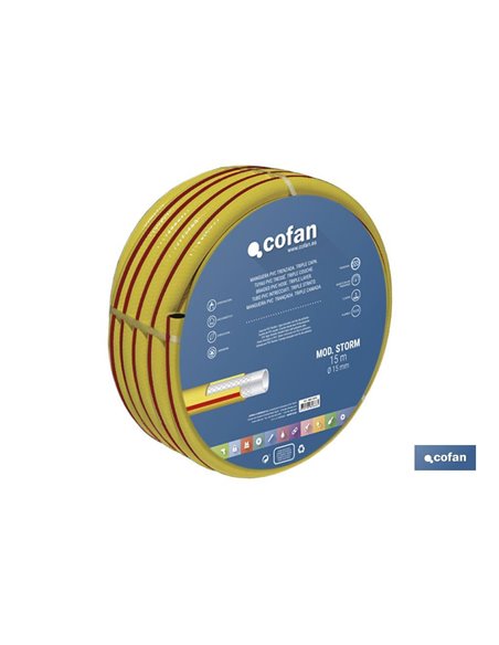 Manguera Pvc Modelo Storm 3 Capas Trenzada Ø25x25 M