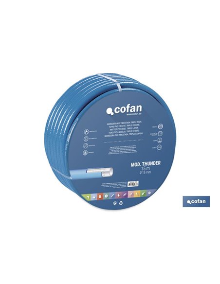 Manguera Pvc Modelo Thunder 3c Tricotada Ø15x15 M