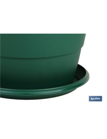 Maceta Verde Modelo Gardenia 22x18+Plato18.5cm