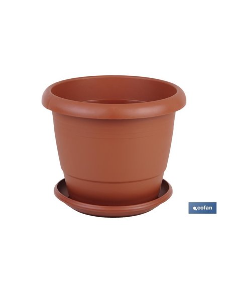 Maceta Marron Modelo Gardenia 25x20.5+ Plato 21cm