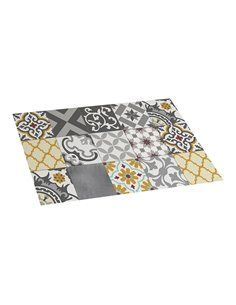 Alfombra de vinilo cromática patch gris-ambar 45x75cm